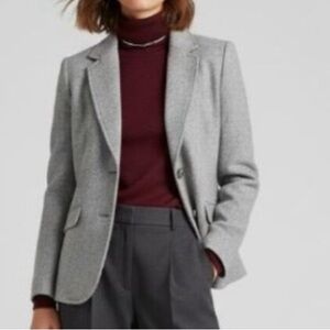 Talbots Gray Wool Blend Blazer Jacket Size 6
